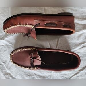 🪶 Bennet - Ben-Moc Brown Leather Moccasins - Size 8